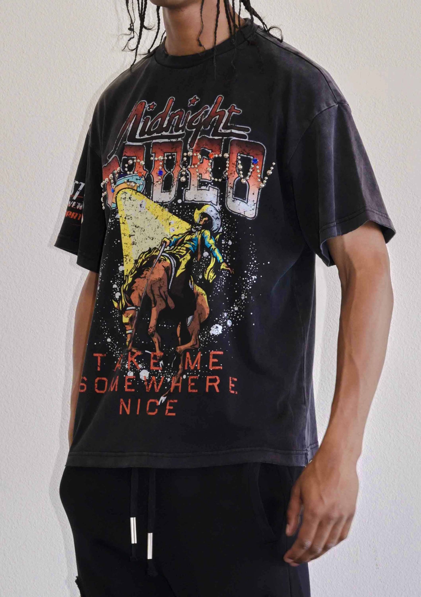 MIDNIGHT RODEO STRANGE FLASH TEE: Black / 2XL