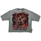 WARNING NOT SO QUIET BURNING SKY CROPPED SLV TEE: NEW GREY / XL