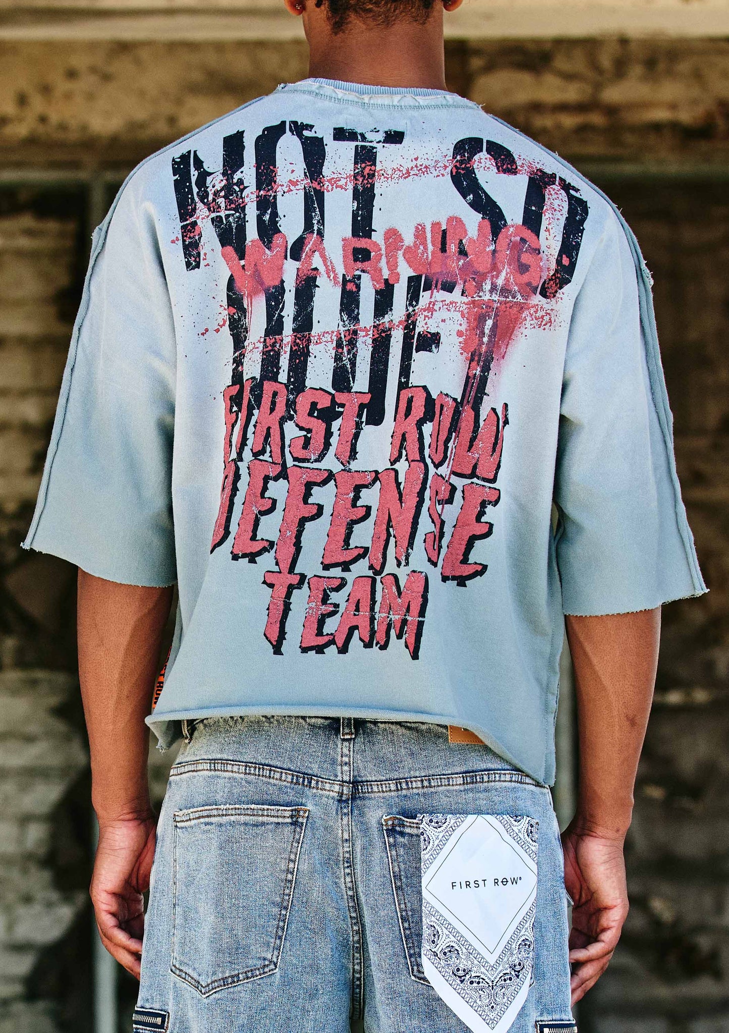 WARNING NOT SO QUIET BURNING SKY CROPPED SLV TEE: NEW GREY / L