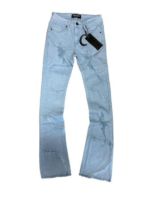 Concept stacked jeans