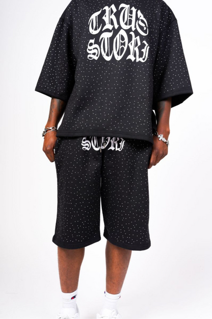 black fleece with diamond studs