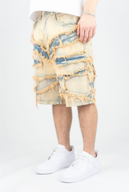 FRAYED JEAN SHORTS