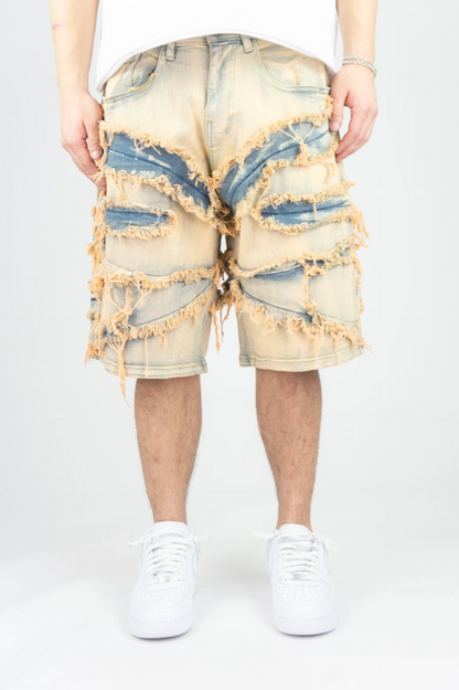 FRAYED JEAN SHORTS