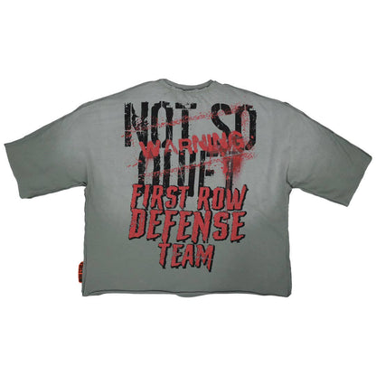 WARNING NOT SO QUIET BURNING SKY CROPPED SLV TEE: NEW GREY / 2XL